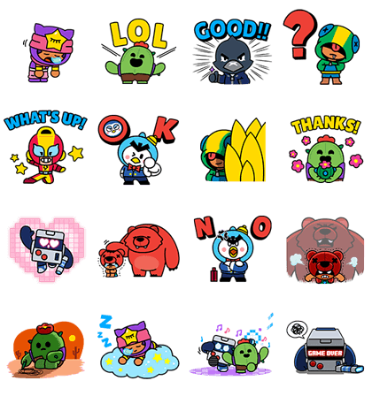 Line Stickers Brawl Stars Zany Action Sticker Pack Free Download - octopus android brawl stars