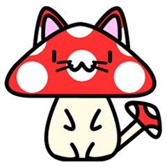 Red mushroom kitten