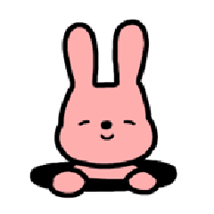 Smiley rabbit (pink)