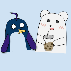 Ghostly White Bear And Blu The Penguin