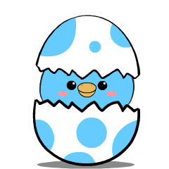 Cute blue bird : Animated