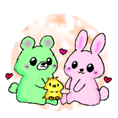 Cute bear and rabbit StickerWinter