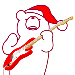 Christmas is celebrated. Guitarist bear.