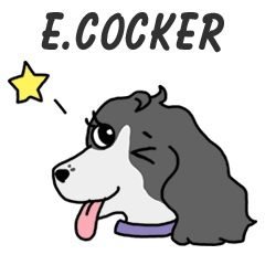 E.Cocker spaniel Black&White