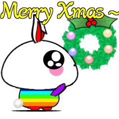 Rainbow&Peace=R..P rabbit Merry Xmas!