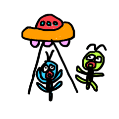 Strange blue and green friends