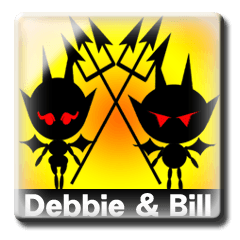 Debbie & Bill tin badges