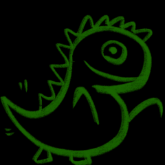green chalk dinosaur