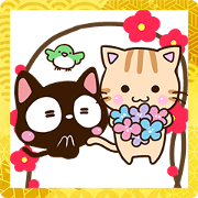 Small black cat and Tiger cat