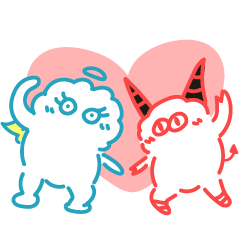 Grumpy angel and Naughty devil – LINE stickers | LINE STORE