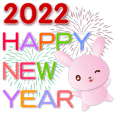 Cute Pink rabbit-Happy New Year Stickers