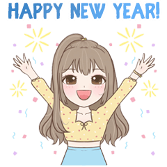 Jeane New Year and Christmas Big Sticker