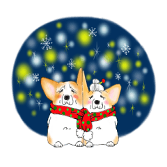 コーギースタンプ (クリスマスとお正月)