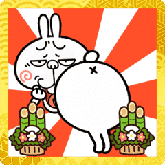 สติ๊กเกอร์ไลน์ Angry rabbit New Year[SHIRIMOJI-ANIME]