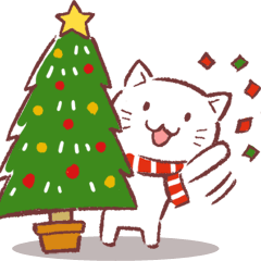 クリスマス色の猫たち - LINE スタンプ  LINE STORE
