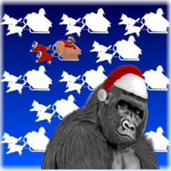 Santa Claus gorilla Sticker