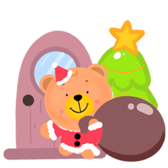 P' Bear, Santa Claus, sends gifts