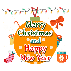 Merry Christmas And New Year Wishes Line Stickers Line Store Merry Christmas And Happy New Year Stickers