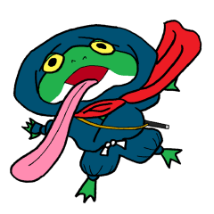 Frog ninja with long tongue