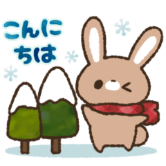 Selo de inverno de coelho fofo