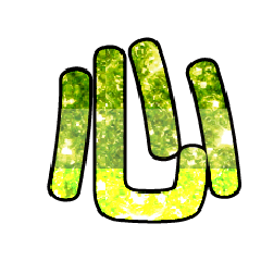 Popular big word  font glitter green 3