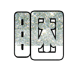 Popular big word  font glitter silver 3
