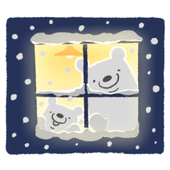 Polar bears winter daily life