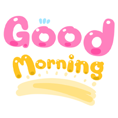 cute pastel happy morning big words