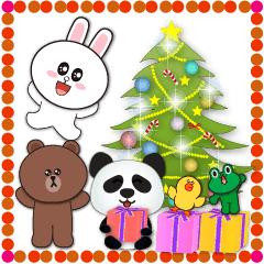 big stickers-cute panda-BROWN & FRIENDS