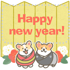 1corgi new year message stickers