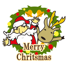 Santa and reindeer Christmas e