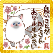 Cat's year-end and New Year stamp