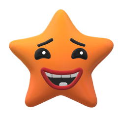 Yellow star shaped emoticon