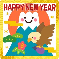 New Year animation Sticker with smile