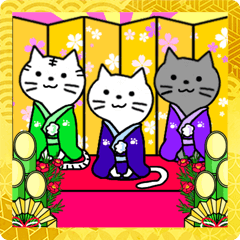 Stickers of cats No18 New Year 2022.