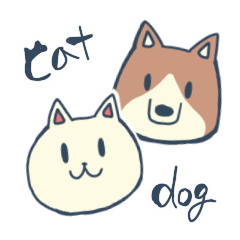 [Cat and dog]sticker