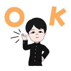 アバター高校生男の普通のスタンプ