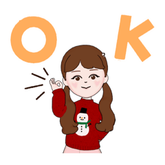 アバタークリスマス女の普通のスタンプ
