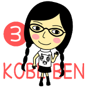 Kobe-ben girl Sticker-kobe words 003