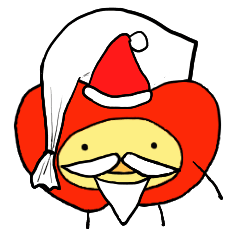 Japanese apple sticker christmas var.