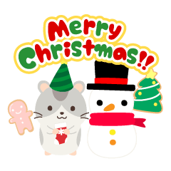 Christmas stickers of the hamster