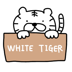 White tiger write hand sticker
