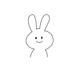 いろんなお顔うさぎさんのスタンプ