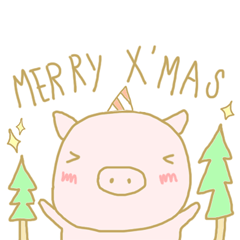 Merry Christmas New Year Teddy Piggy v2