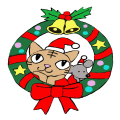 Christmas of cat and mouse