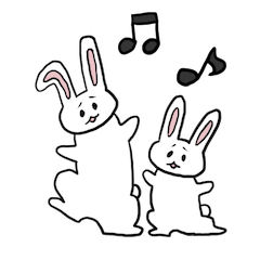 Cute White Rabbits Sticker