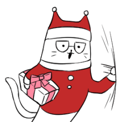 Cat of glasses animated -Christmas-