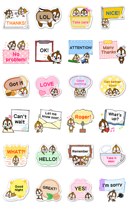 Chip 'n' Dale Memo Stickers