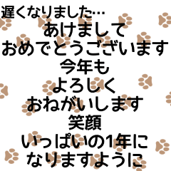 遅くなったけどあけましておめでとう猫足跡