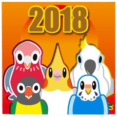 2018 New Year. Birds Sticker